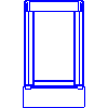 Roto Frank AG - Sunroof rotary R4 wood 114x98 cm - Front view dwg