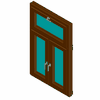 STOLBUD Włoszczowa - Prestige Window / modern quadrat 13 Double row of the lower quarters bipartite - 1000x1600 (3D) dwg