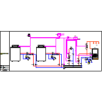 Junkers - Boiler standing Suprapur KBR - KBR_FW200 2 x 1 x + 1 x C.O. c.w.u._2011_12 dwg