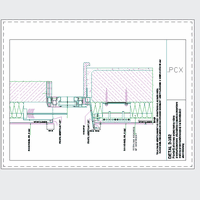 ROCKWOOL Limited - Rockpanel - Vertical section through the window frame with trim frame using the sun visor on the aluminum structure DETAIL 2-352 dwg