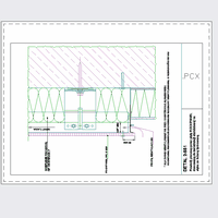 ROCKWOOL Limited - Rockpanel - Cross-section of Rockpanel fixed to the aluminum structure at the junction with the wall plastered DETAIL 2-551 dwg