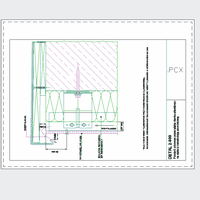 ROCKWOOL Limited - Rockpanel - Vertical section through the attic flat roof on contact with the aluminum framework DETAIL 2-500 dwg