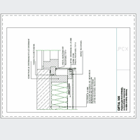 ROCKWOOL Limited - Rockpanel - Cross section of Rockpanel on a wooden structure at the junction of the window frame RETAIL 306 dwg