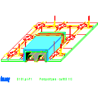 Knauf Gips KG - Element built into the ceiling D181 - D181de-P1_Perspektywa _-_ sufit_D113 dwg