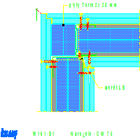 Knauf Gips KG - Wall bulletproof W161 - W161-D1_Narożnik _-_ CW_75 dwg