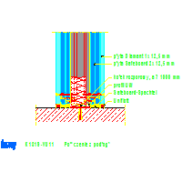 KNAUF SP.zo.o.	 - System chroniący przed promieniowaniem Ściana K131 Safeboard - K131S-VU11_Połączenie_z_podłogą dwg