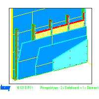 KNAUF SP.zo.o.	 - System chroniący przed promieniowaniem Ściana K131 Safeboard - K131S-P11_Perspektywa_-_2x_Safeboard_+_1x_Diamant dwg