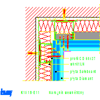 KNAUF SP.zo.o.	 - System chroniący przed promieniowaniem Przedścianka K151 Safeboard - K151S-E11_Narożnik_wewnętrzny dwg