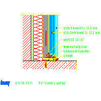 Knauf Gips KG - The system protects against radiation prewall K151 Safeboard - K151S-VU11_Połączenie_z_podłogą dwg