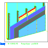 Knauf Gips KG - Wall W118 safety WK2 - W118WK2-P2_Perspektywa _-_ profil_MW dwg