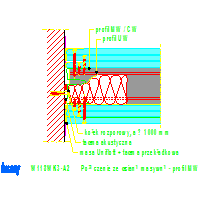 Knauf Gips KG - The wall safety W118 WK3 - W118WK3-A2_Połaczenie_ze_ścianą_masywną _-_ profil_MW dwg