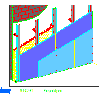 KNAUF SP.zo.o.	 - Suchy tynk i przedścianka W623 - W623-P1_Perspektywa dwg