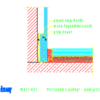 Knauf Gips KG - Plasterboard and prewall W611 - W611-VU1_Połączenie_z_podłogą _-_ strips boards dwg