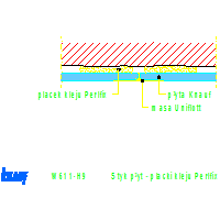 Knauf Gips KG - Plasterboard and prewall W611 - W611-H9_Styk_płyt _-_ placki_kleju_Perlfix dwg