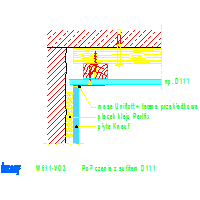 Knauf Gips KG - Plasterboard and prewall W611 - W611-VO2_Połączenie_z_sufitem_D111 dwg