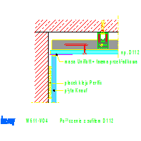 Knauf Gips KG - Plasterboard and prewall W611 - W611-VO4_Połączenie_z_sufitem_D112 dwg