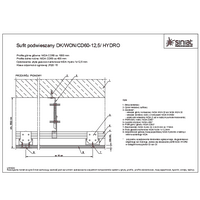 SINIAT Sp. z o.o. - Wet rooms - Suspended ceiling on a two-level cross-bearing structure DKWONCD60-12,5 HYDRO dwg