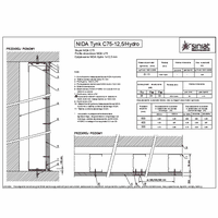 SINIAT Sp. z o.o. - Wet rooms - Molded anchored NIDA plaster C75-12,5 HYDRO dwg