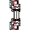 VETREX Sp. z o.o. - Okno trzykwaterowe SS+SS+RU - przekrój pionowy dwg