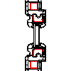 VETREX Sp. z o.o. - Okno dwukwaterowe R+RU - przekrój pionowy dwg