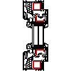 VETREX Sp. z o.o. - Okno trzykwaterowe R+SS+RU - przekrój pionowy dwg