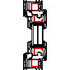 VETREX Sp. z o.o. - Okno trzykwaterowe SS+SS+RU - przekrój pionowy dwg