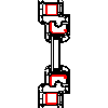 VETREX Sp. z o.o. - Okno dwukwaterowe R+RU - przekrój pionowy dwg