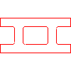 Bruk-Bet Sp. z o.o. - UNI SPLIT hollow flood sided split block 40x20x20 cm - Front view dwg