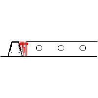 Peikko UK Ltd. - Perpendicular connection Deltabeams D20-200 - Front view dwg