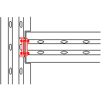 Peikko UK Ltd. - Perpendicular connection Deltabeams D20-200 - Plan view dwg