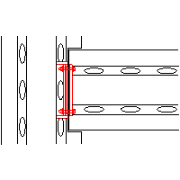 Peikko UK Ltd. - Perpendicular connection Deltabeams D26-400 - Plan view dwg