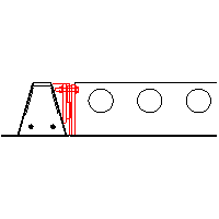 Peikko UK Ltd. - Perpendicular connection Deltabeams D32-300 - Front view dwg