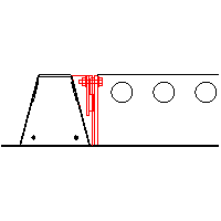 Peikko UK Ltd. - Perpendicular connection Deltabeams D50-500 - Front view dwg