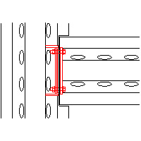 Peikko UK Ltd. - Perpendicular connection Deltabeams D50-500 - Plan view dwg