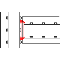 Peikko UK Ltd. - Perpendicular connection Deltabeams D20-400 - Plan view dwg