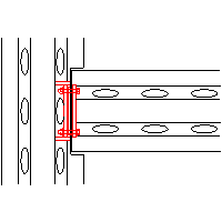 Peikko UK Ltd. - Perpendicular connection Deltabeams D26-300 - Plan view dwg