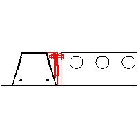 Peikko UK Ltd. - Perpendicular connection Deltabeams D37-500 - Front view dwg