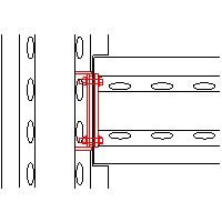 Peikko UK Ltd. - Perpendicular connection Deltabeams D37-500 - Plan view dwg