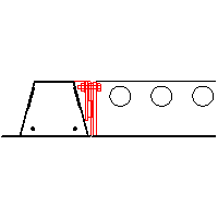 Peikko UK Ltd. - Perpendicular connection Deltabeams D40-500 - Front view dwg