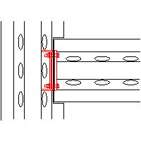 Peikko UK Ltd. - Perpendicular connection Deltabeams D40-400 - Plan view dwg