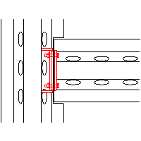 Peikko UK Ltd. - Perpendicular connection Deltabeams D37-400 - Plan view dwg