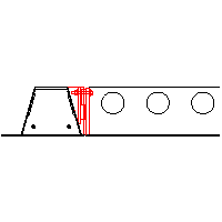 Peikko UK Ltd. - Perpendicular connection Deltabeams D32-400 - Front view dwg