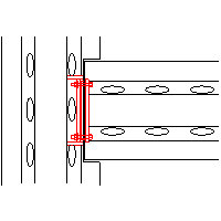 Peikko UK Ltd. - Perpendicular connection Deltabeams D32-400 - Plan view dwg