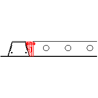 Peikko UK Ltd. - Perpendicular connection Deltabeams D20-300 - Front view dwg