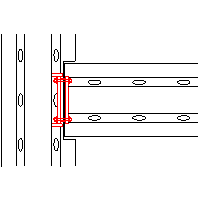 Peikko UK Ltd. - Perpendicular connection Deltabeams D20-300 - Plan view dwg