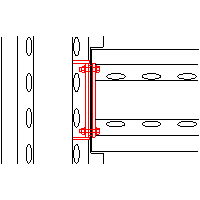 Peikko UK Ltd. - Perpendicular connection Deltabeams D50-600 - Plan view dwg