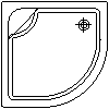 Sanitec Koło Sp. z o.o. - Shower tray Deep 90 - Plan view dwg