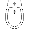 Sanitec Koło Sp. z o.o. - Bidet wall mounted with an opening - Plan view dwg