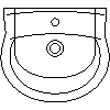 Sanitec Koło Sp. z o.o. - Furniture washbasin 50 cm with a hole - Plan view dwg