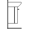 Sanitec Koło Sp. z o.o. - Wall-mounted washbasin cabinet, cherry - Side view dwg